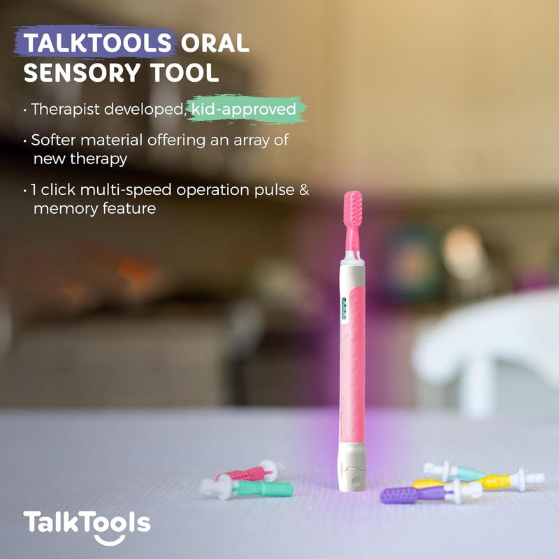 TalkTools مجموعة سينسي | مجموعة حسية فموية للعلاج بالكلام والتغذية | تعزز قوة الفك، التنسيق، والحركة (وردي) - Image 2