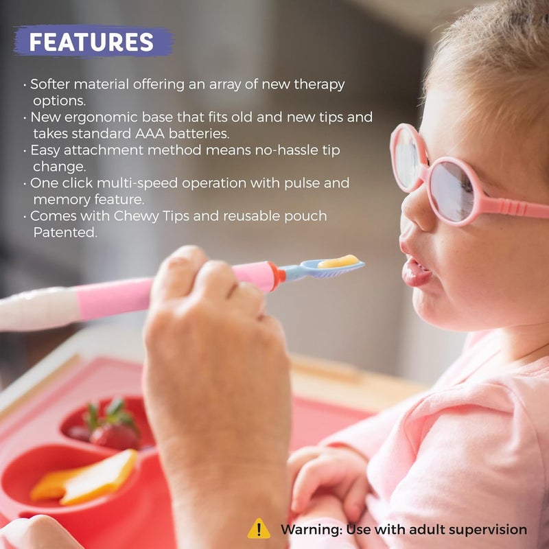 TalkTools مجموعة سينسي | مجموعة حسية فموية للعلاج بالكلام والتغذية | تعزز قوة الفك، التنسيق، والحركة (وردي) - Image 3