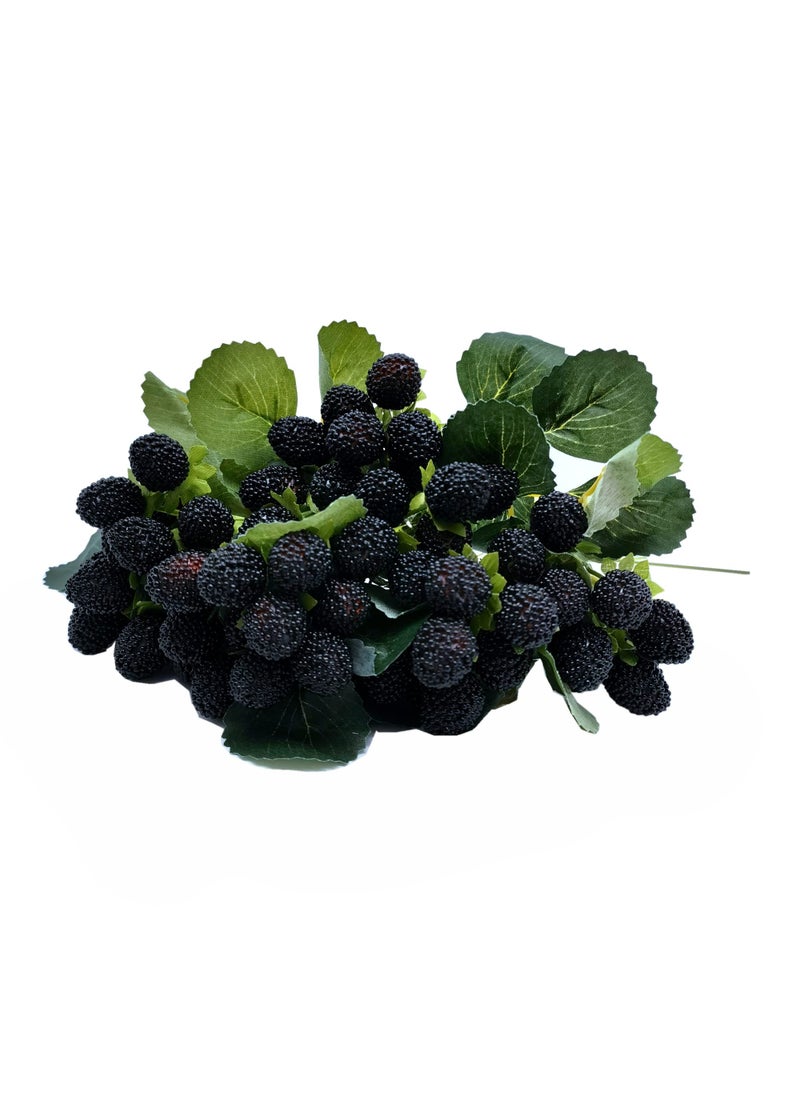 M2cbridge M2cbridge 4PCS Artificial Raspberry Red Berry Strawberry Faux Fruit BlackBerry Props Table Decoration Black 