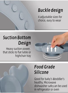 Joyelink 9pcs Silicone Baby Feeding Set, Toddler Self Feeding Dish Set, Crab Divided Plate, Self Feeding Utensils  - Image 4