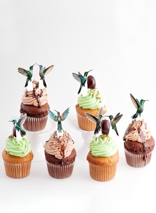 FOZEE 32Pcs Hummingbird Cupcake Toppers, Hummingbird Cake Picks, Bird Party Decorations, Hummingbird Birthday Party Decorations, Hummingbird Decorations - Image 5
