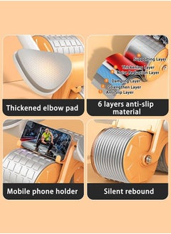 ShebSheb Ab Abdominal Roller Wheel With Elbow Support  Core Strength Training For Abs Workout Exercise Wheels For Home Gym Fitness Equipment For Core Workout With Knee Pad Accessories  - Image 2