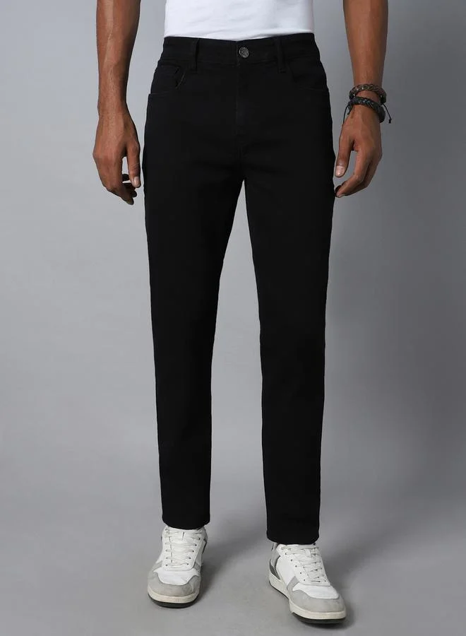 HIGH STAR HIGH STAR Mid Rise Plain Regular Fit Jeans