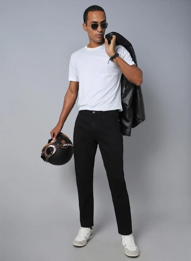 HIGH STAR HIGH STAR Mid Rise Plain Regular Fit Jeans