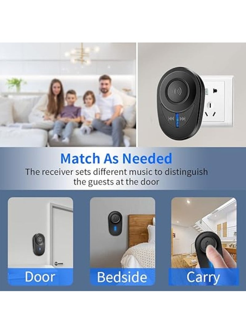 Sectyme Intellige Wireless Doorbell Outdoor Waterproof Smart Home Door Bell 48 Chords LED Flash Home Security Alarm - Image 4