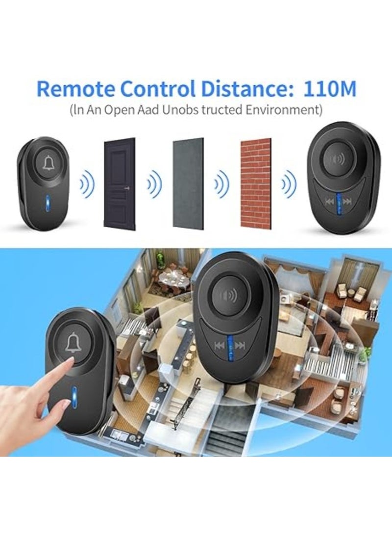 Sectyme Intellige Wireless Doorbell Outdoor Waterproof Smart Home Door Bell 48 Chords LED Flash Home Security Alarm - Image 2