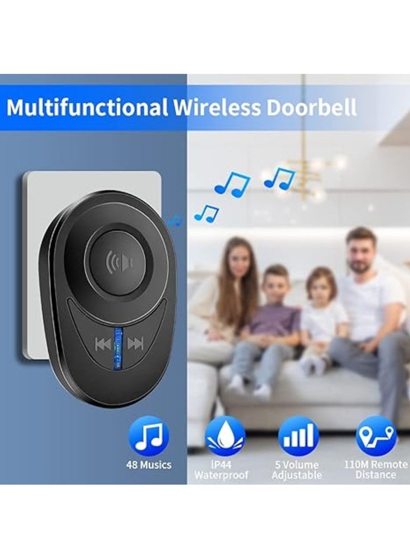 Sectyme Intellige Wireless Doorbell Outdoor Waterproof Smart Home Door Bell 48 Chords LED Flash Home Security Alarm - Image 3