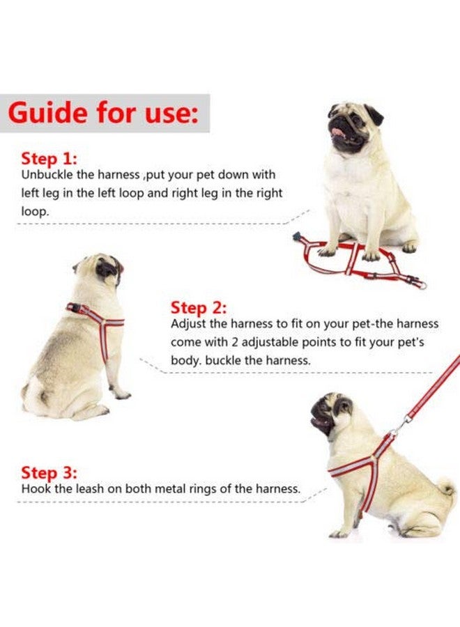 Adjustable Soft Nylon Strip Radium Dog Harness & Leash Set For Puppies And Small Breed Dog Reflected Harness & Leash Set 15Mm (Blue Color) - Image 3