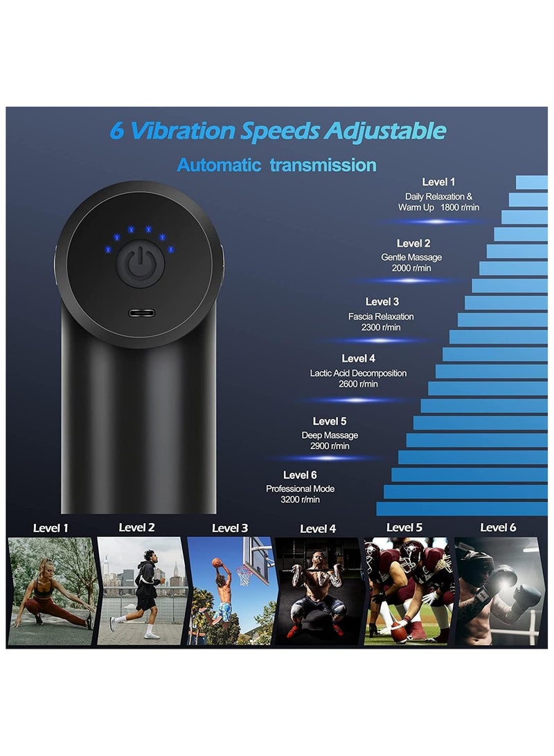 Topleo Mini Massage Gun Percussion Deep Tissues Muscle Massager Gun With 6 Speeds Massage Device Super Quiet Portable Electric Handheld Body Massager For Back Neck Pain Relief - Image 4