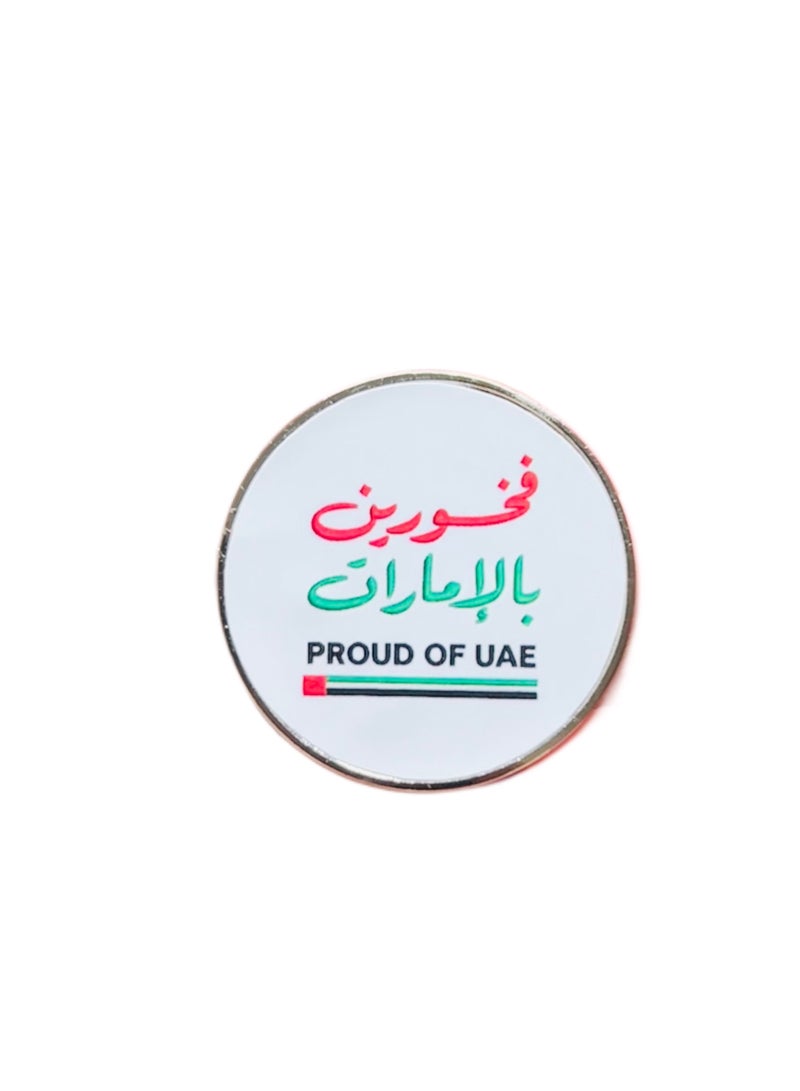 SEDRA | Proud of UAE Magnetic Round Badge Pin Brooch, UAE, National Day, Commemorative - Image 1