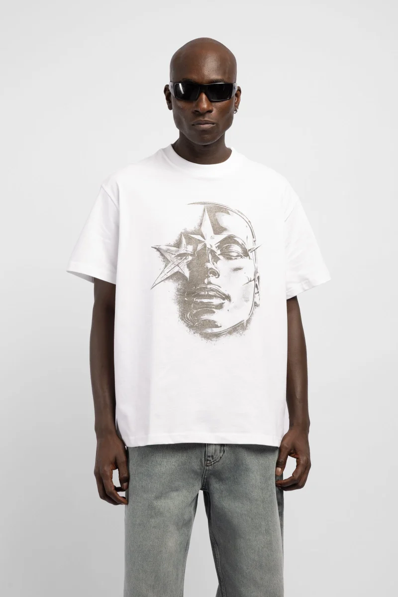 Catch Silver Face Print T-Shirt