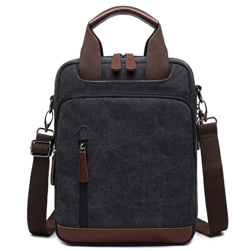 mygreen Mens Bag Messenger Bag Canvas Shoulder Bags Travel Bag Man Purse Crossbody Bags for Work Business Black - Image 1