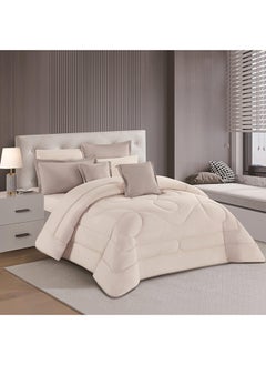 Stargold Duvet Cover Set 8 Pieces Comforter Set with Bed Skirt Quilt Cover Fitted Sheet Pillow Cover Comforter 220X240 cm King Size Mattress  - Image 2