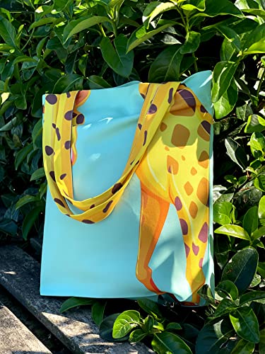 CurryFerry Sophie the Giraffe - Funny Giraffe Decor - Reusable Canvas Tote Bag for Women - Book Tote - Green - Image 5