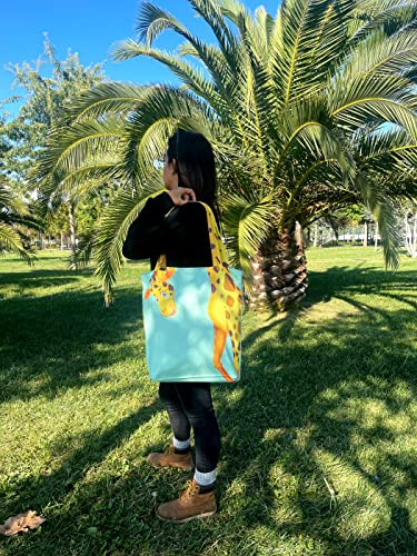CurryFerry Sophie the Giraffe - Funny Giraffe Decor - Reusable Canvas Tote Bag for Women - Book Tote - Green - Image 2