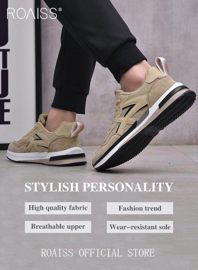 رويس أحذية رياضية أنيقة منخفضة للرجال، أحذية رياضية خفيفة الوزن ومسامية للرجال، أحذية رياضية غير قابلة للانزلاق برباط، أحذية رياضية ممتصة للصدمات مع بطانة ناعمة، مناسبة للارتداء اليومي والجري والأنشطة الخارجية - Image 3