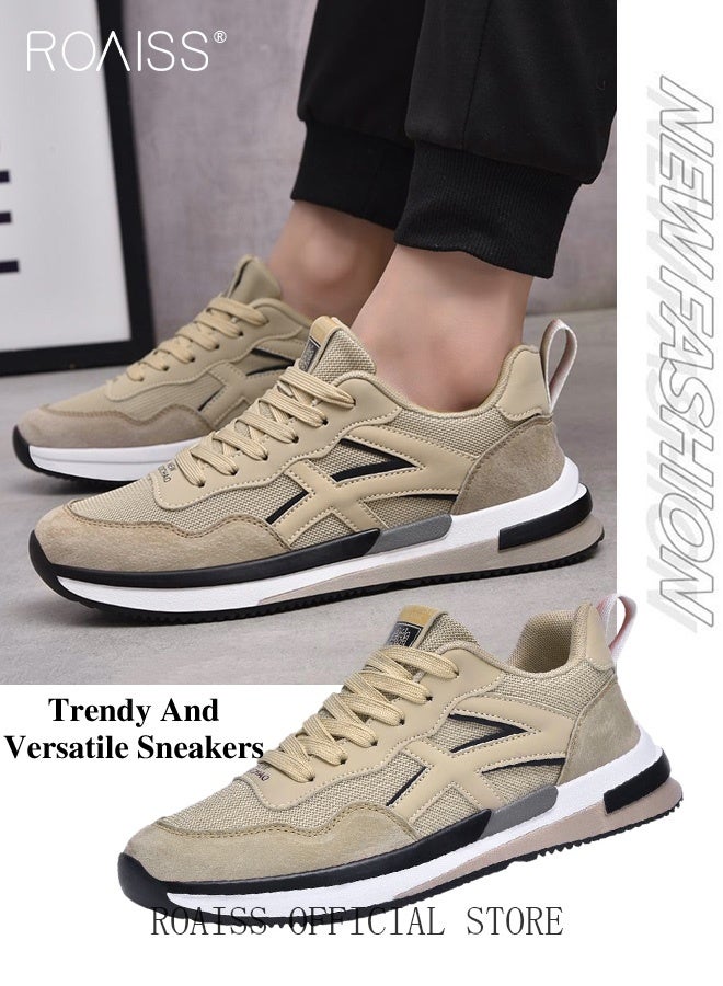 رويس أحذية رياضية أنيقة منخفضة للرجال، أحذية رياضية خفيفة الوزن ومسامية للرجال، أحذية رياضية غير قابلة للانزلاق برباط، أحذية رياضية ممتصة للصدمات مع بطانة ناعمة، مناسبة للارتداء اليومي والجري والأنشطة الخارجية - Image 4