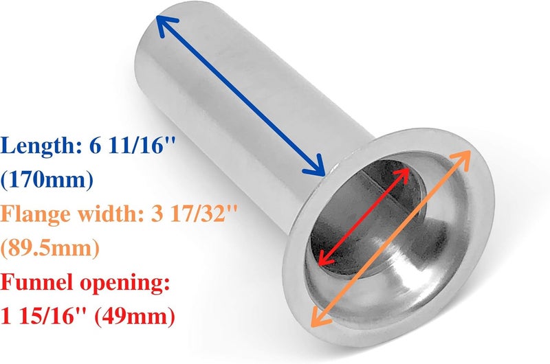 Tesor #22 Stainless Steel 2 Inch Meat Bag Filling Tube for Meat Grinder - Image 2