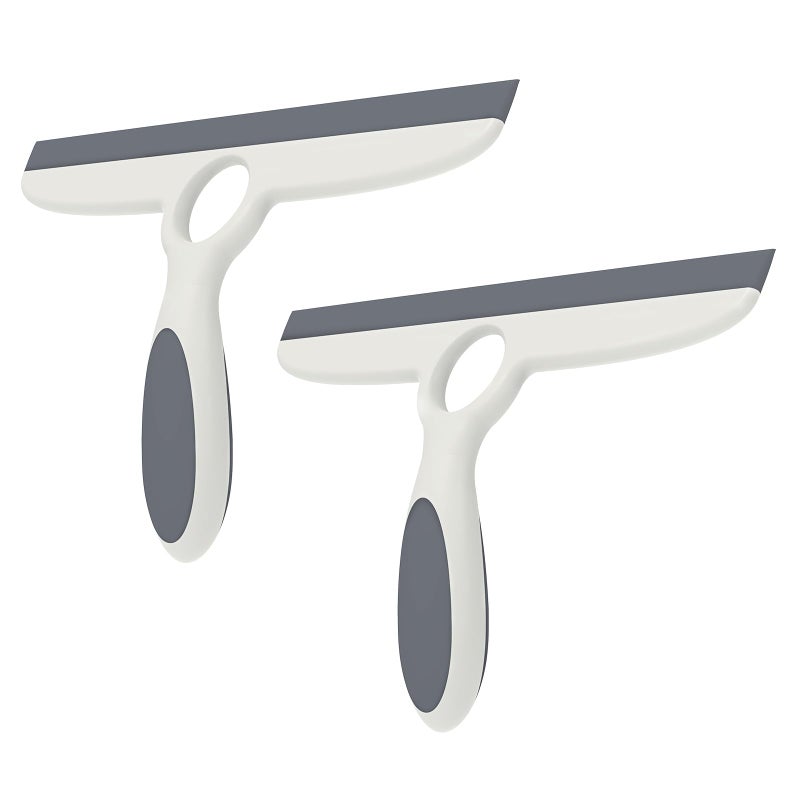 EHOMGUI Shower Squeegee for Glass Doors Walls 10 Squeegee with Adhesive Hook Pack of 2Gray - Image 2