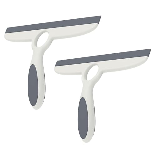 EHOMGUI Shower Squeegee for Glass Doors Walls 10 Squeegee with Adhesive Hook Pack of 2Gray - Image 1