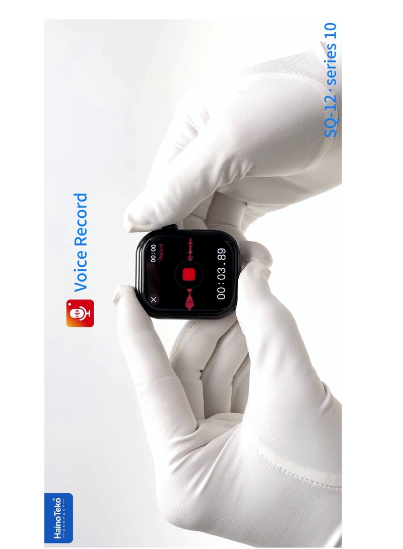 Haino Teko HainoTeko SQ-12 Series 10 Smart Watch with AMOLED Display Chat-GPT Video Recording Built-In 1 GB Ram and 3 Pair Straps Designed for Ladies and Gents Silver - Image 5