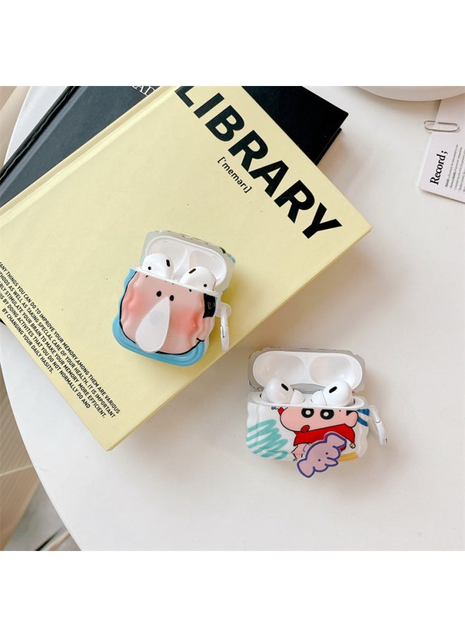 Generic - Personalized Cartoon Rotating Small For Apple Headphone Cover For AirPods Pro2/3 Generation Bluetooth Headphone Cover-Color:[Wave Edge-Rotating Elephant Xiaoxin]]-Applicable Model:AirPods Pro2 Generation - Image 1
