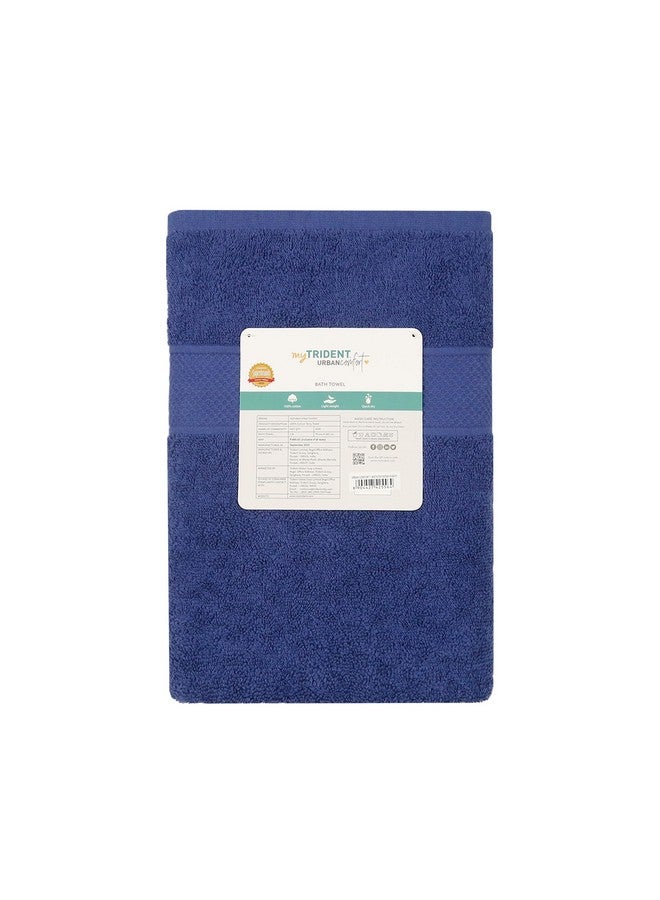 Trident 100% Cotton Towels for Bath | Towels for Bath Large Size Bath Towel - Soft & Absorbent | 450 GSM | 1 Piece Bath Towel for Men/Women | Urban Comfort | 70 cms x 140 cms - New Navy - Image 4