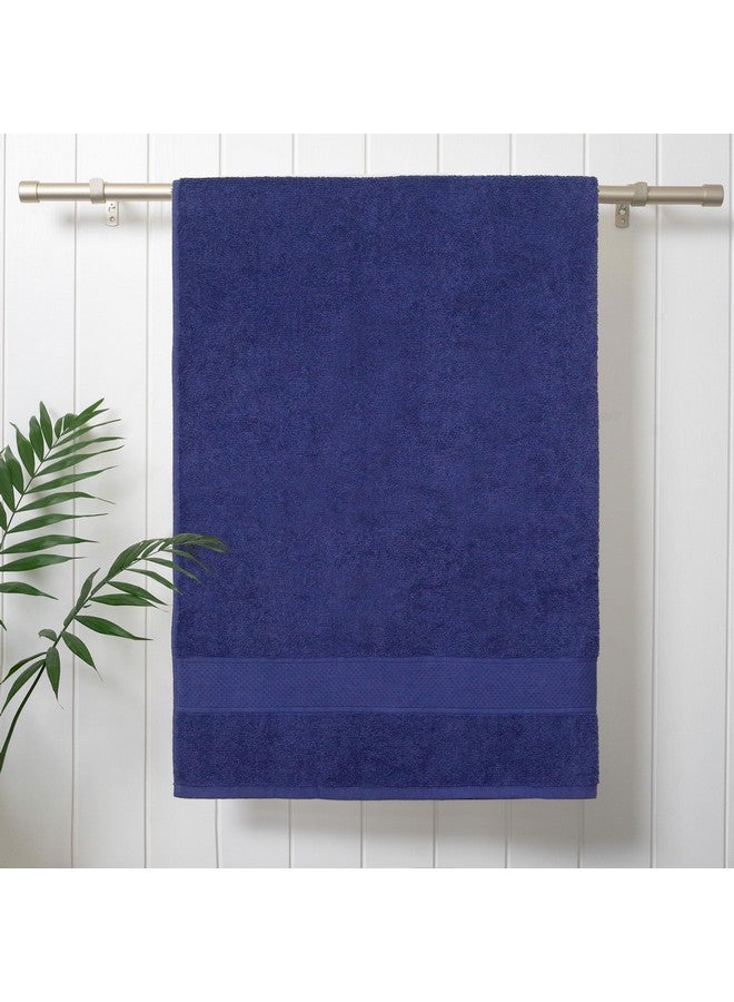 Trident 100% Cotton Towels for Bath | Towels for Bath Large Size Bath Towel - Soft & Absorbent | 450 GSM | 1 Piece Bath Towel for Men/Women | Urban Comfort | 70 cms x 140 cms - New Navy - Image 2