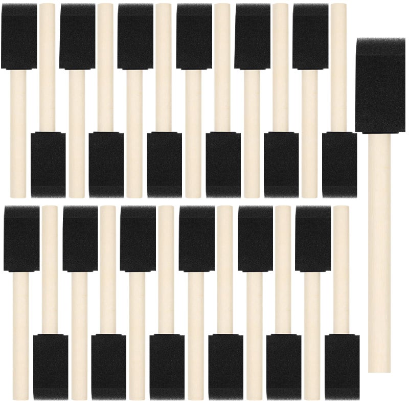 vivinin 40 Pcs Foam Brush,1” Foam Paint Brushes, Wood Handle Sponge Paint Brush, Foam Brushes for Painting for Staining, Varnishes, and DIY Craft Projects - Image 1