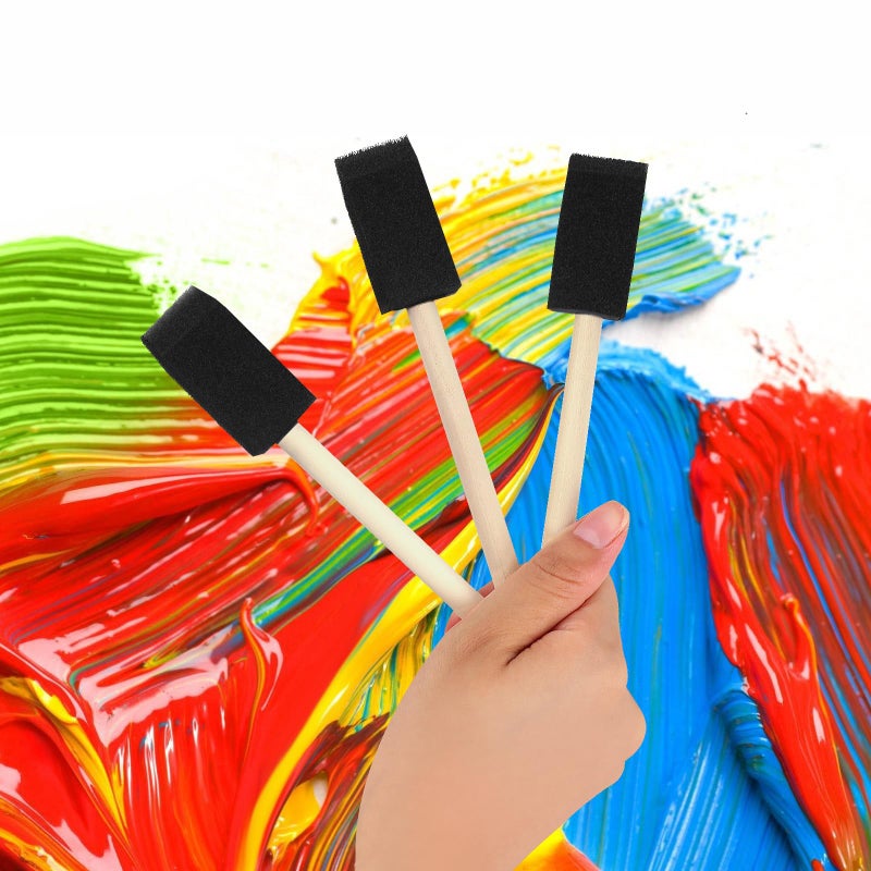 vivinin 40 Pcs Foam Brush,1” Foam Paint Brushes, Wood Handle Sponge Paint Brush, Foam Brushes for Painting for Staining, Varnishes, and DIY Craft Projects - Image 5