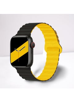 Cosmostech Compatible for Smart Watch Watch 42MM 44MM 45MM 49MM 1/2/3/4/5/6/se/7/8/ultra Magnetic Strap and Band Black(Yellow)  - Image 1