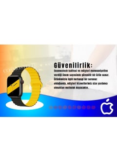 Cosmostech Compatible for Smart Watch Watch 42MM 44MM 45MM 49MM 1/2/3/4/5/6/se/7/8/ultra Magnetic Strap and Band Black(Yellow)  - Image 3