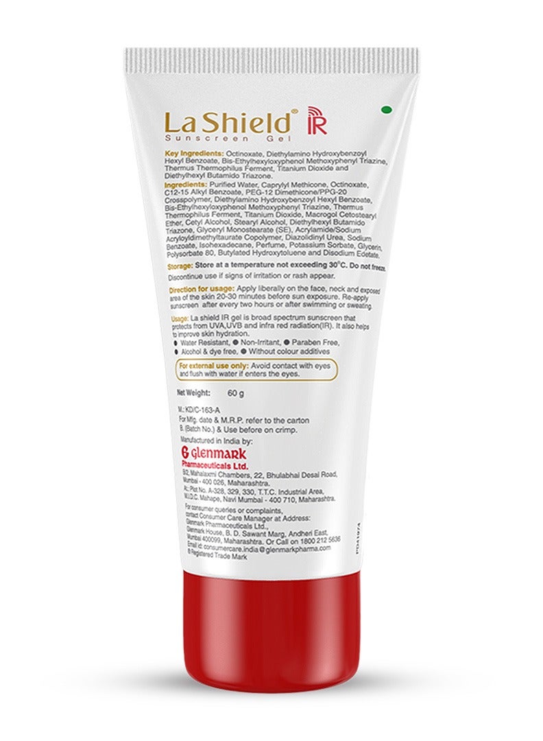 La Shield IR SPF 30 PA +++ Mineral Sunscreen Gel | UVA & UVB + Infrared Protection | Oil free | No white cast | Broad spectrum | Next Gen Protection For All Skin types - (60 grams) - Image 3