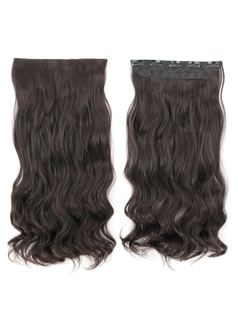 Joudi Black-Brown Hair Extensions with 5 Large Built-in Clips - Secure Hold Design (Black-Brown) - Image 2