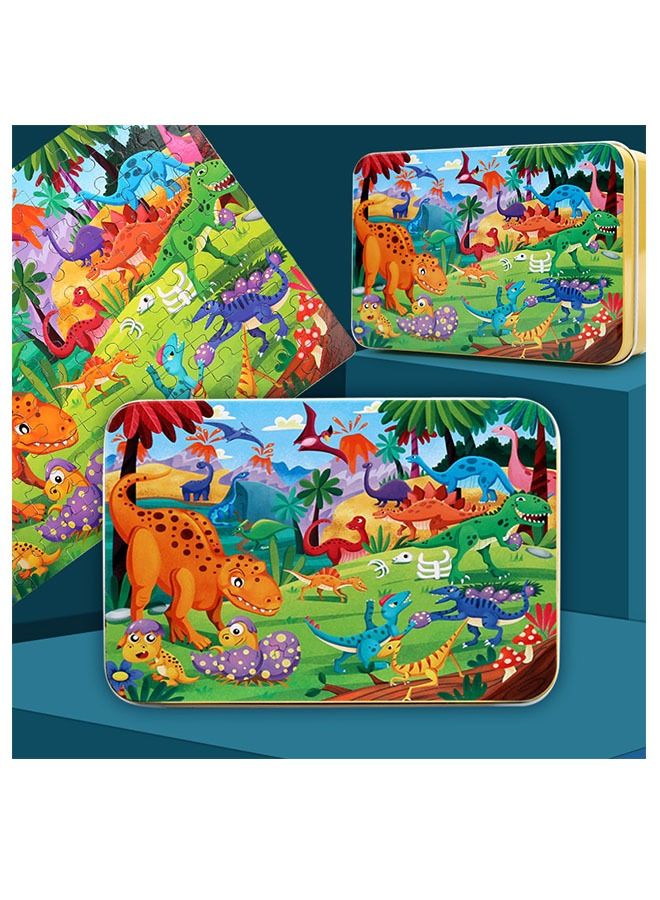 2 صندوق من 200 قطعة صندوق حديدي أحجية خشبية للأطفال التعليمية للتعليم المبكر ألعاب مكعبات البناء 13.5x9.5x5cm - Image 2