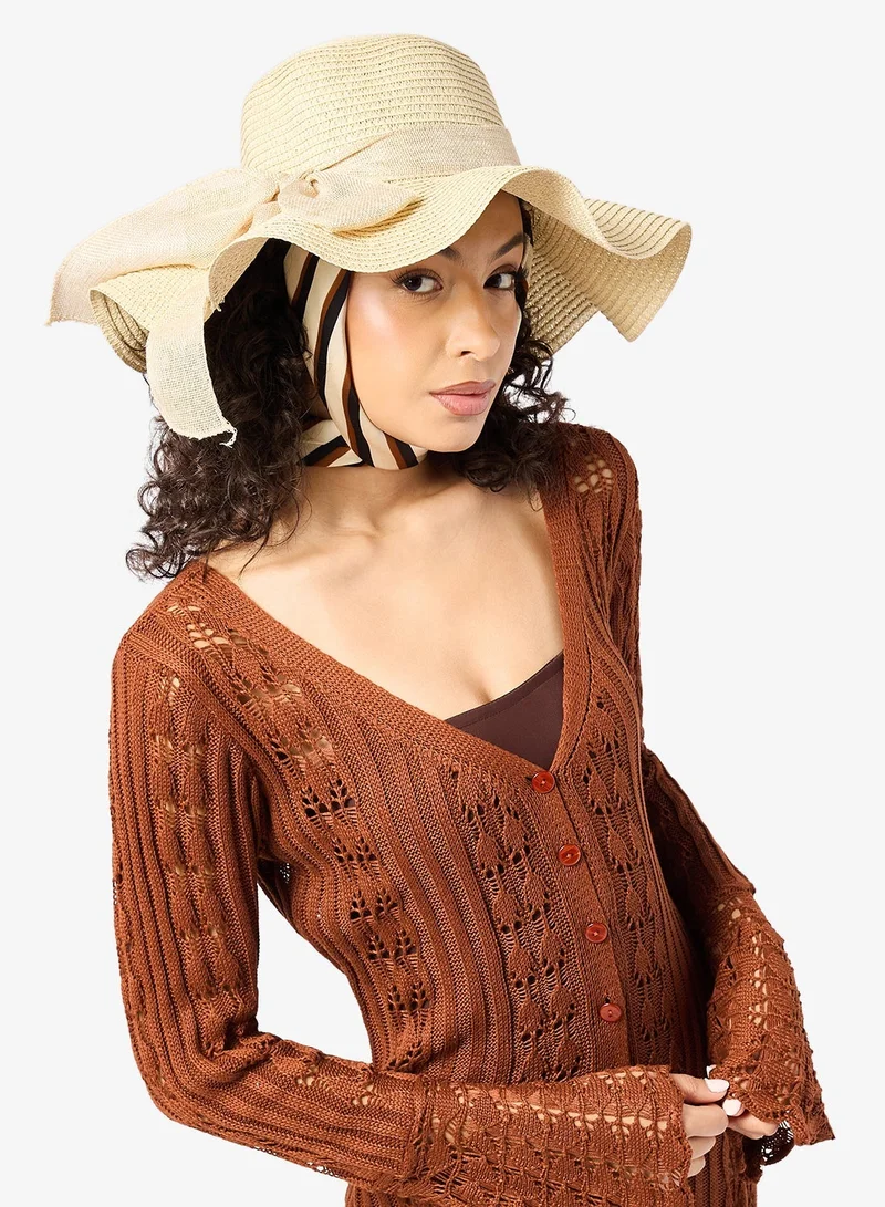 Ginger Raffia Material Ribbon Tie Detail