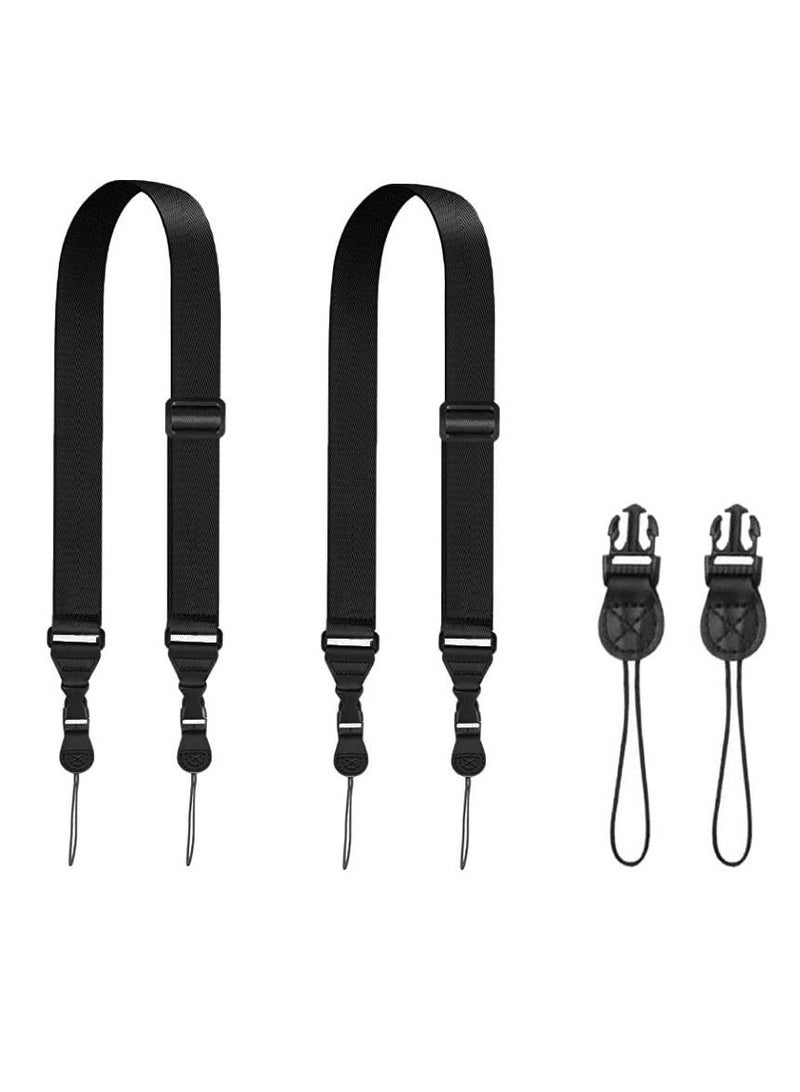 SYOSI 2 Pack Camera Neck Straps Premium Camera Strap with Quick Release Buckle Comfortable and Versatile Shoulder Strap for DSLR Sony Canon Nikon Accessories for iPad Neck Lanyard Binocular Black  - Image 1