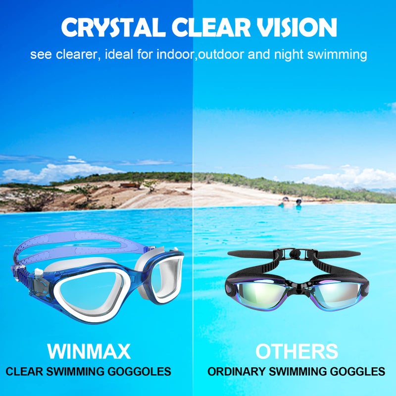 WIN.MAX Polarized Swimming Goggles Swim Pool Goggles Anti Fog Anti UV No Leakage Clear Vision for Men Women Adults Teenagers - Image 4