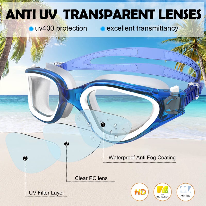 WIN.MAX Polarized Swimming Goggles Swim Pool Goggles Anti Fog Anti UV No Leakage Clear Vision for Men Women Adults Teenagers - Image 2
