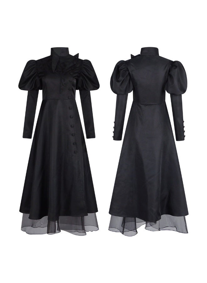 NIBEMINENT A black robe for Halloween stage performance, the same style as the female lead of the Evil Witch Evba - Image 1