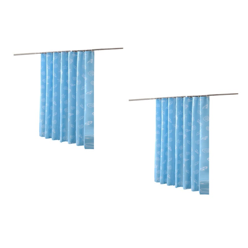 2pcs Sea Theme Shower Curtain Bathroom Shower Curtain Thicken Shower Curtain - Image 1