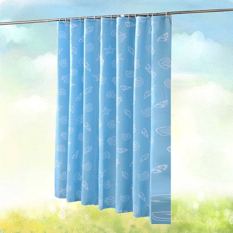2pcs Sea Theme Shower Curtain Bathroom Shower Curtain Thicken Shower Curtain - Image 2