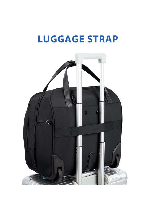 VANKEAN Rolling Laptop Bag Women with Wheels, 15.6 Inch Rolling Briefcase for Women, Water Repellent Overnight Rolling Computer Bag with RFID Pockets for Travel Business Work, Black - Image 5
