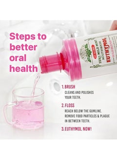 Euthymol Euthymol Mouthwash ICY Mint 500ml, Contains Flouride, Alcohol-Free, Distinctive Strong Taste Flavour  - Image 2