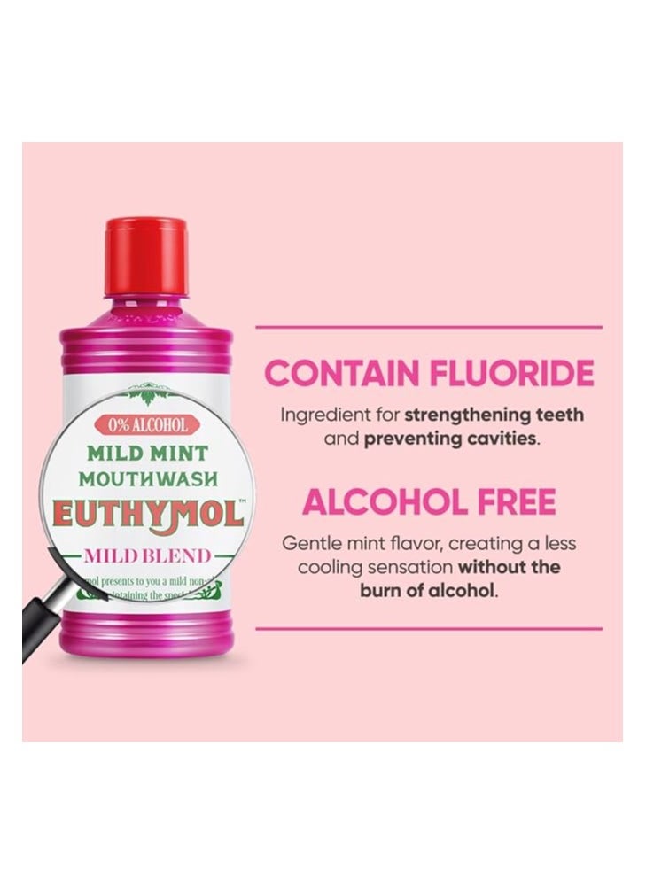 Euthymol Euthymol Mouthwash ICY Mint 500ml, Contains Flouride, Alcohol-Free, Distinctive Strong Taste Flavour  - Image 3