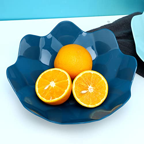 wolpin Designer Plastic Snacks Plate Set Fruits Serving Play (Set of 4 Pcs) Colorful Snacks/Breakfast Plate, Flower Shape, Multicolor - Image 3
