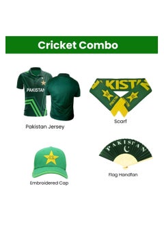 PRINTSHOP4ME Pakistan Cricket Combo–T-Shirt,Cap,Scarf&Hand Fan For Celebrations Match Days&Events  - Image 2