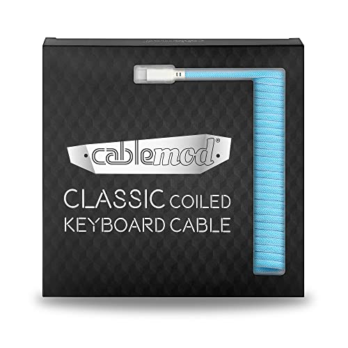 CableMod كابل مود كلاسيك كويلد لكابل لوحة المفاتيح (تشيز كيك التوت الأزرق، USB A إلى USB Type C، 150 سم) - Image 4