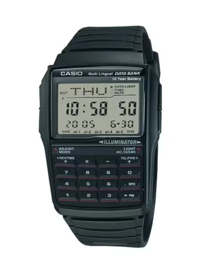 كاسيو Unisex Digital Display Watch With Black Stainless Steel Strap - DBC-32-1A
