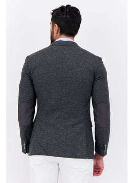 BOSS Men Regular Fit Plain Semi-Formal Blazer, Grey  - Image 3
